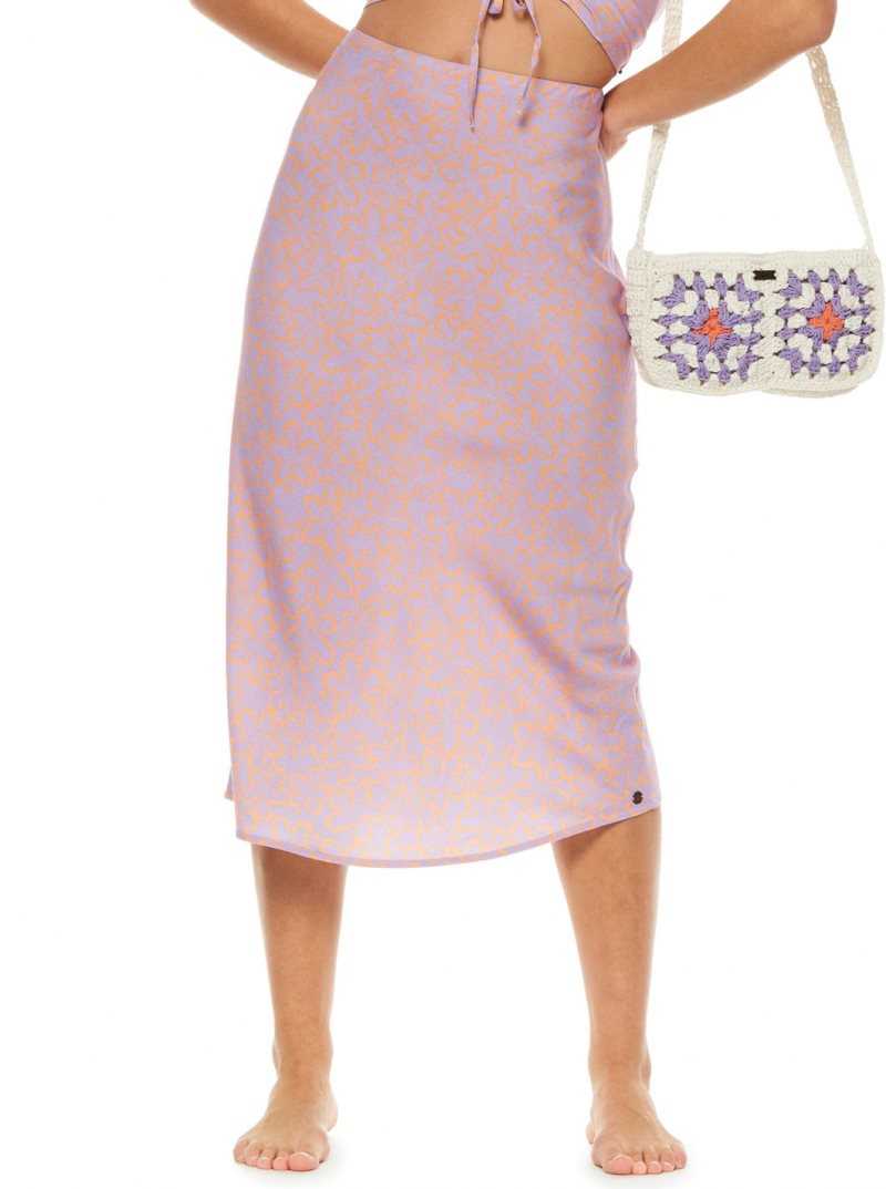 Jupe Roxy Neon River Midi Femme Orange | 075438LAI