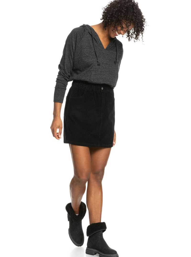 Jupe Roxy Silent Days Corduroy Femme Grise Foncé | 671398IDL