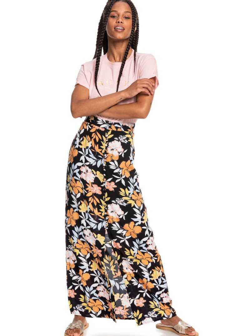 Jupe Roxy Sunset Shimmer Maxi Femme Grise Foncé | 304526OGE