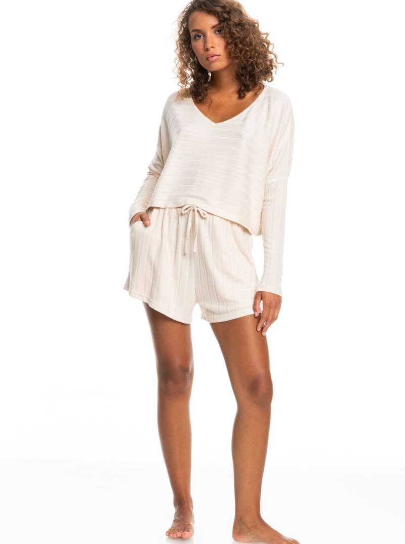 Loungewear Roxy Catch Me If You Can Larges Rib Shorts Femme | 652137HVI