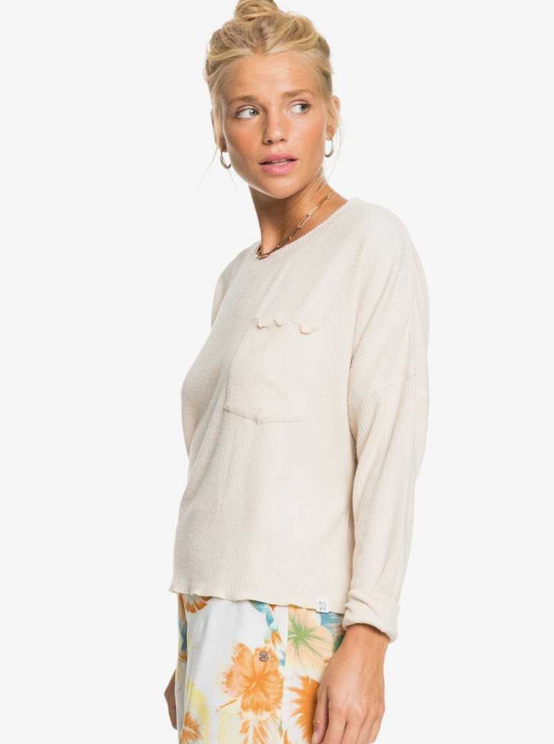 Loungewear Roxy Cozy Day Long Sleeve Rib Knit Top Femme | 596347ERD