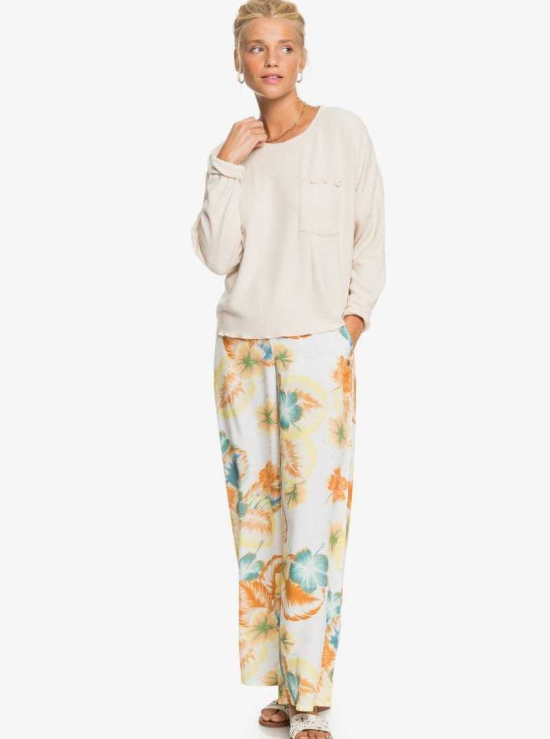 Loungewear Roxy Cozy Day Long Sleeve Rib Knit Top Femme | 596347ERD
