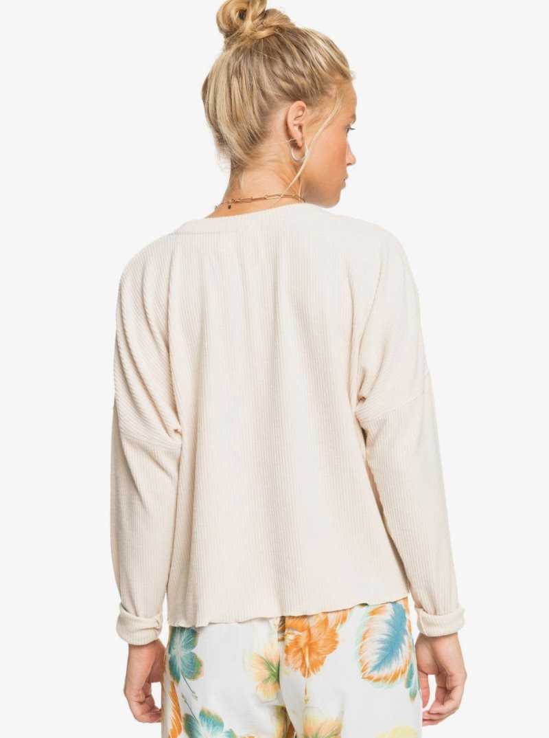 Loungewear Roxy Cozy Day Long Sleeve Rib Knit Top Femme | 596347ERD