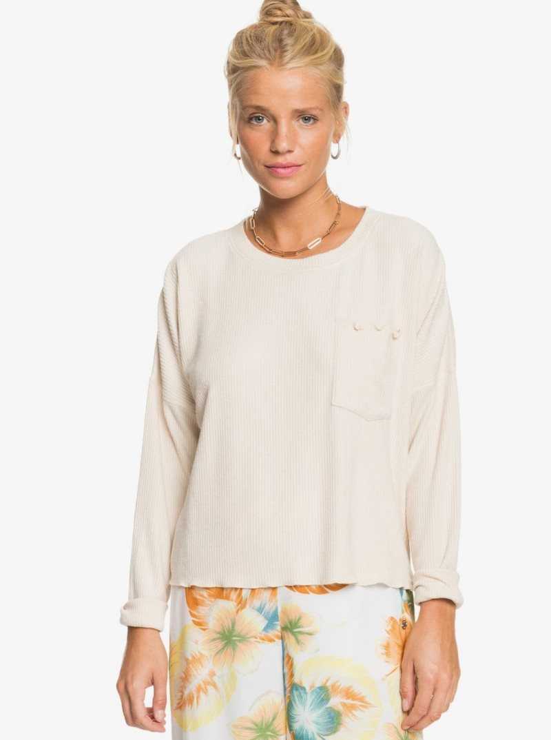 Loungewear Roxy Cozy Day Long Sleeve Rib Knit Top Femme | 596347ERD