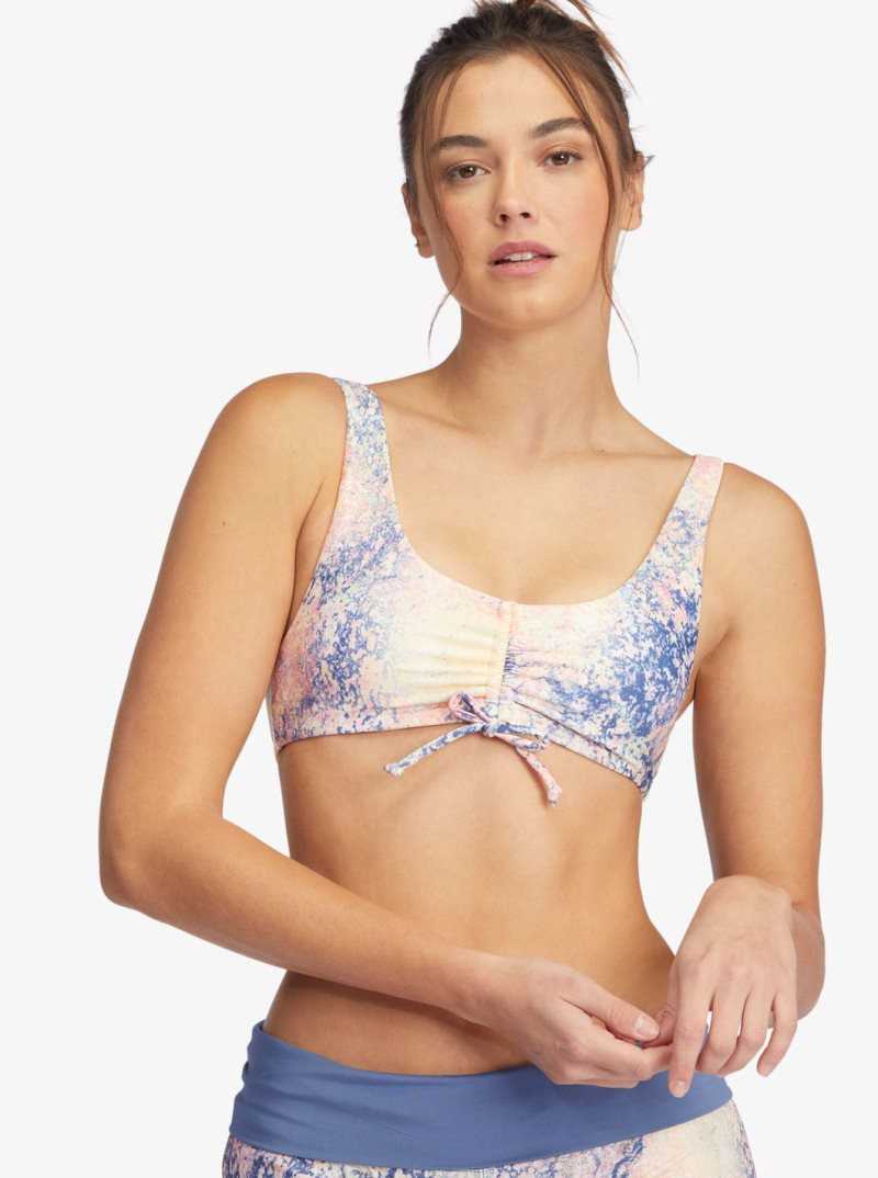 Maillots De Bain Roxy Active Athlétiques Bralette Femme Blanche Vert | 625891NIW