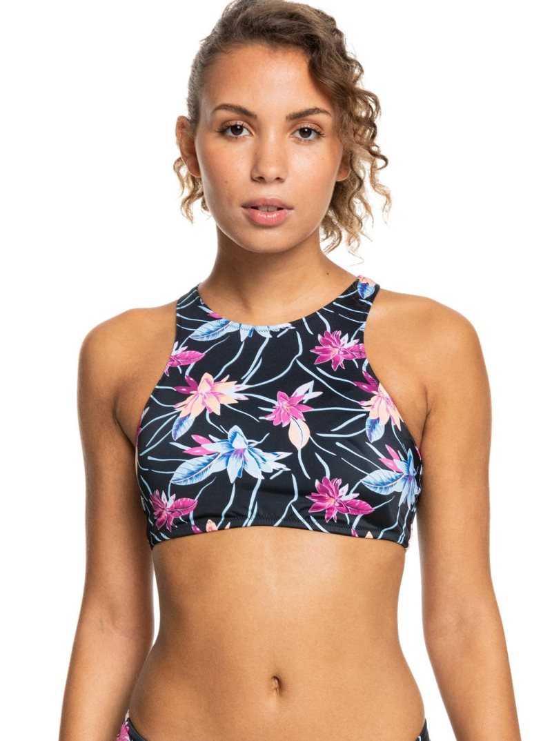 Maillots De Bain Roxy Active Crop Top Femme Grise Foncé | 173940RDA