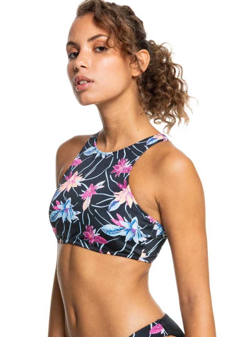 Maillots De Bain Roxy Active Crop Top Femme Grise Foncé | 173940RDA