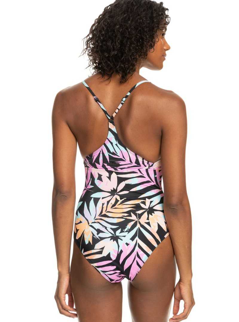 Maillots De Bain Roxy Active Femme Grise Foncé Vert | 350691SPJ