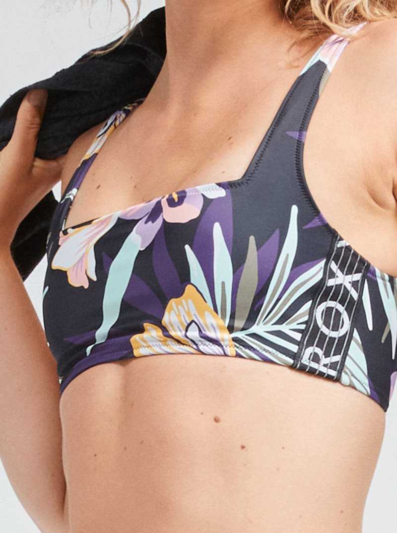 Maillots De Bain Roxy Active Halter Femme Noir | 912564MBJ