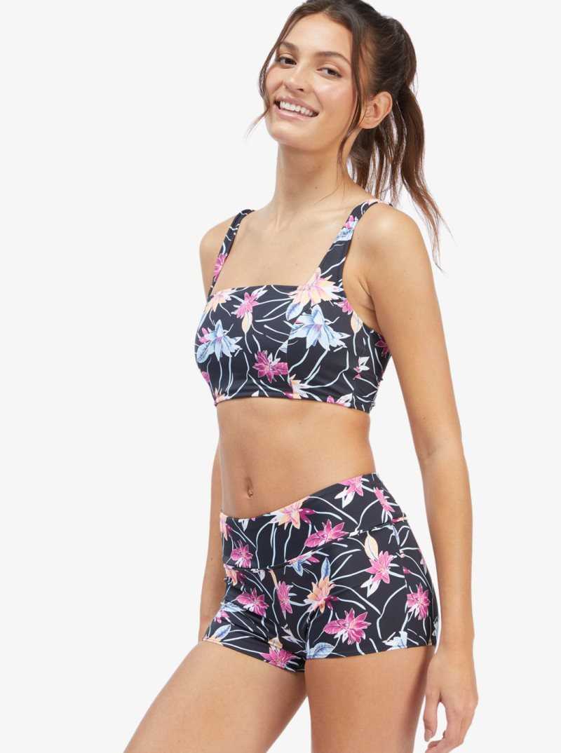 Maillots De Bain Roxy Active Tankini Sports Bra Femme Grise Foncé | 681429PHQ