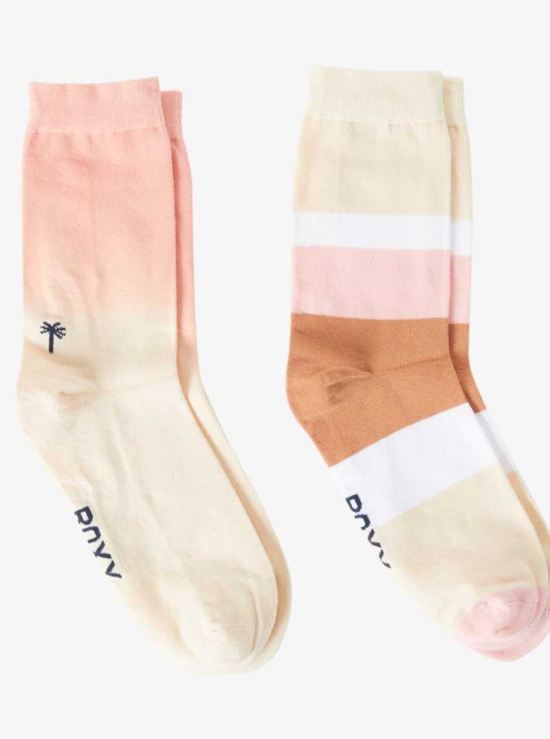 Other Accessories Roxy 2-Pack Crew Socks Femme Rose | 097615UDO