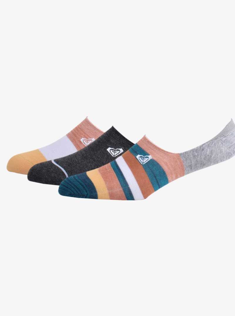Other Accessories Roxy 3 Pack No-Show Liner Socks Femme Grise Clair | 361897SAY