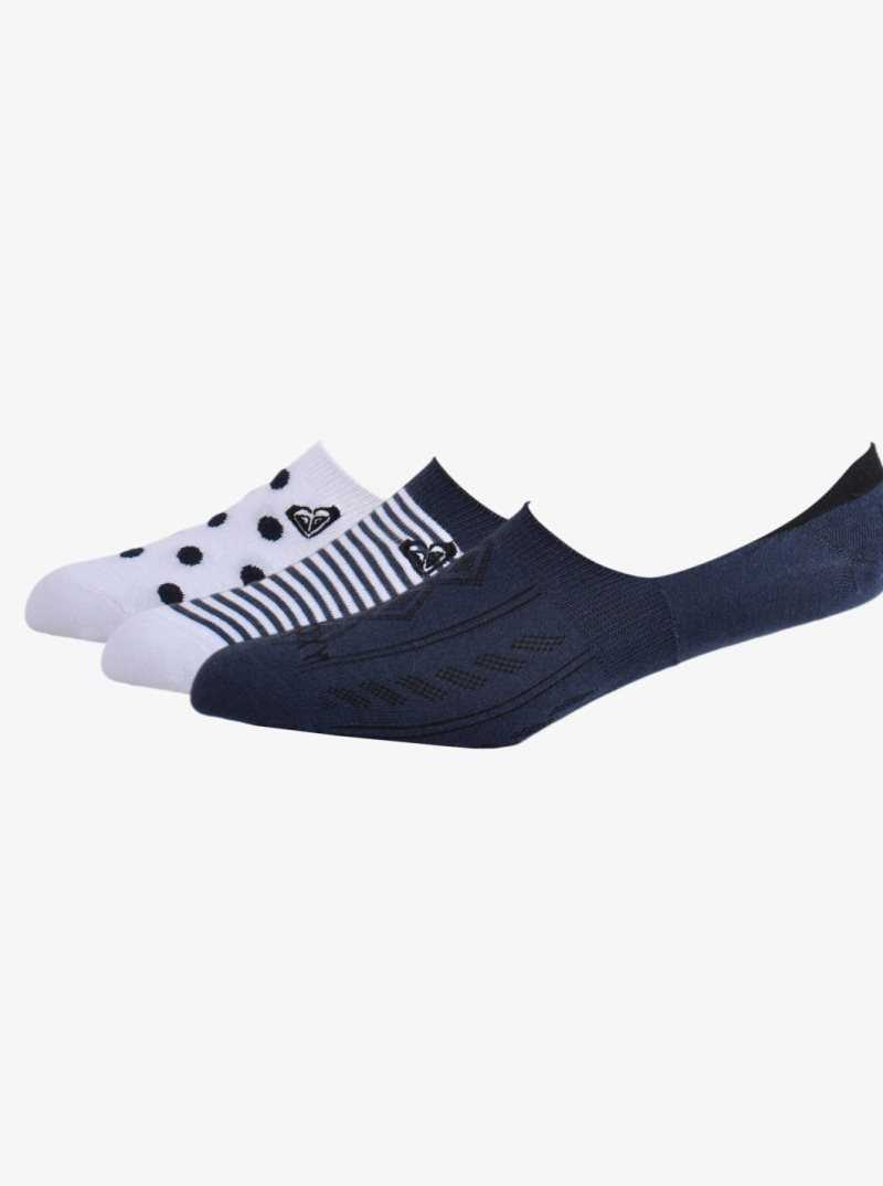 Other Accessories Roxy 3 Pack No-Show Liner Socks Femme Indigo | 371964DWV