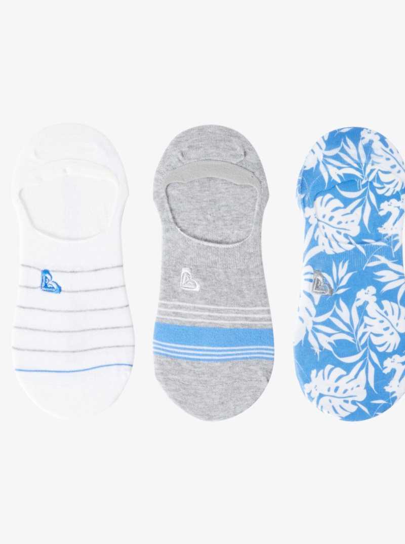 Other Accessories Roxy 3-Pack No-Show Socks Femme Bleu | 907358MHR