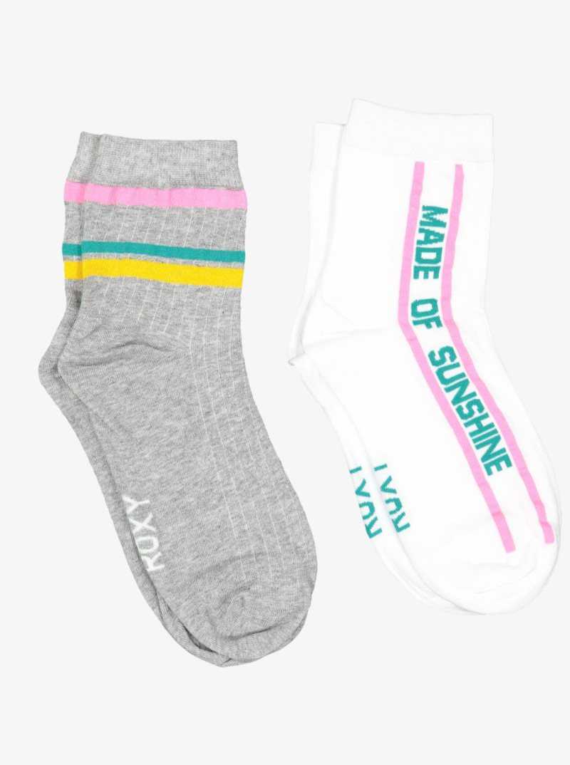 Other Accessories Roxy Shorty 2-Pack No-Show Socks Femme Blanche | 195680LOK