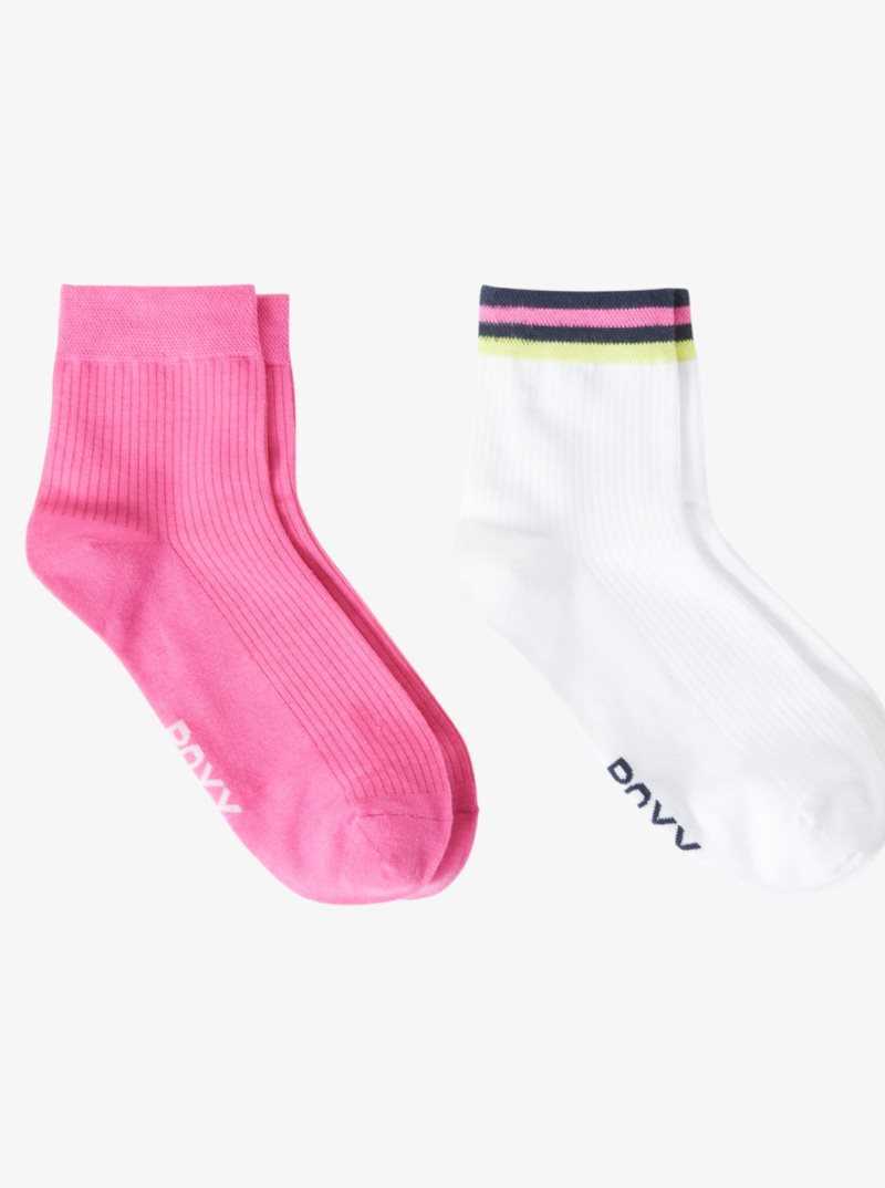 Other Accessories Roxy Shorty 2-Pack No-Show Socks Femme Blanche | 251086XVZ
