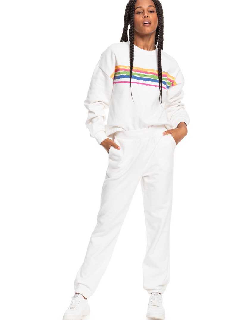 Pantalon Roxy Feeling Salty Sweatpants Femme Blanche | 328765GUY