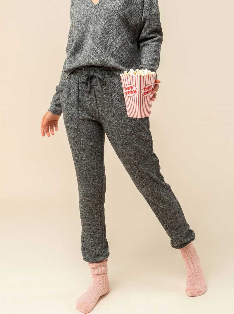 Pantalon Roxy High Tide Non-Denim Femme Grise Foncé | 532186LKZ