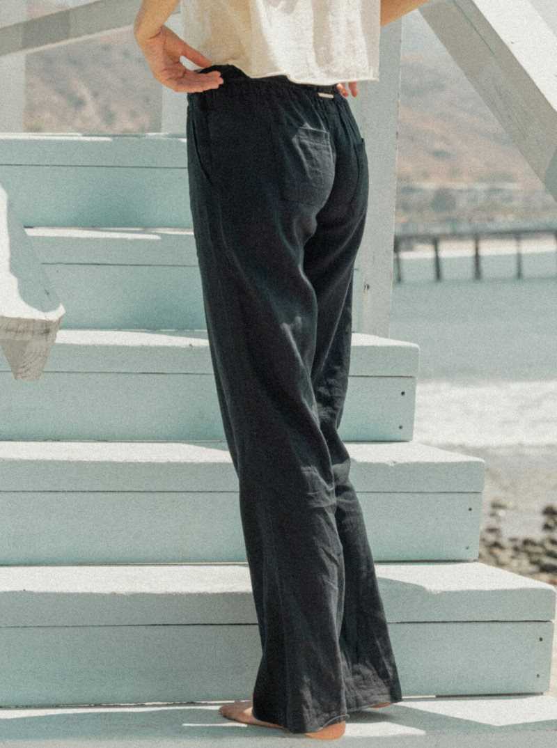 Pantalon Roxy Oceanside Flared Femme Noir | 231859OAG