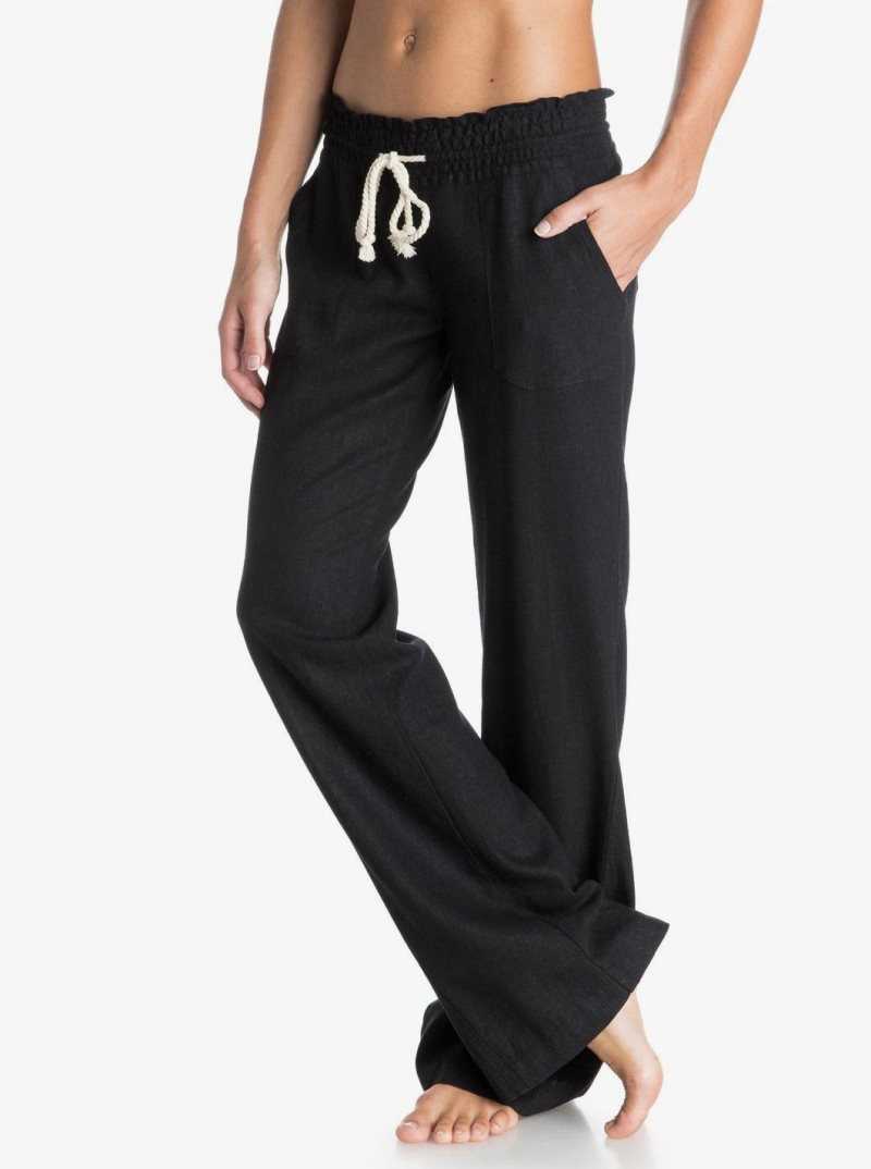Pantalon Roxy Oceanside Flared Femme Noir | 231859OAG