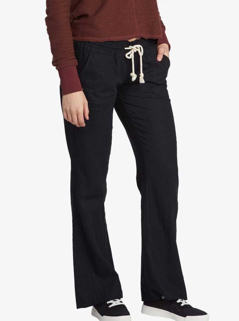 Pantalon Roxy Oceanside Flared Femme Noir | 231859OAG