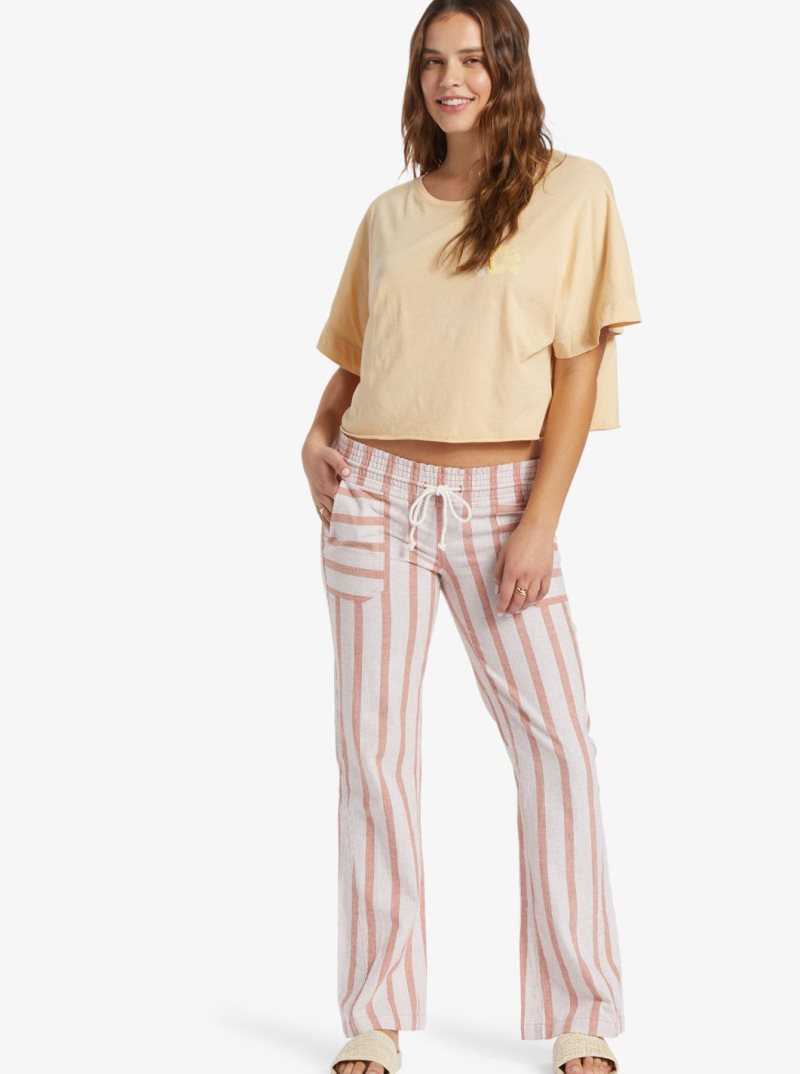 Pantalon Roxy Oceanside Flared Femme Stripes | 514370TGP
