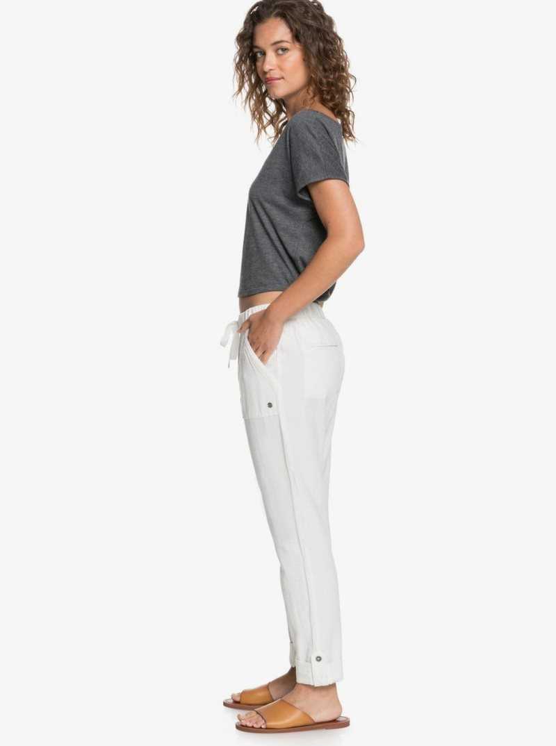 Pantalon Roxy On The Seashore Cargo Femme Blanche | 381620HMO