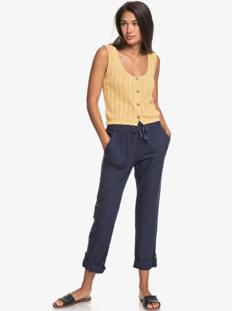 Pantalon Roxy On The Seashore Cargo Femme Indigo | 592837MQW