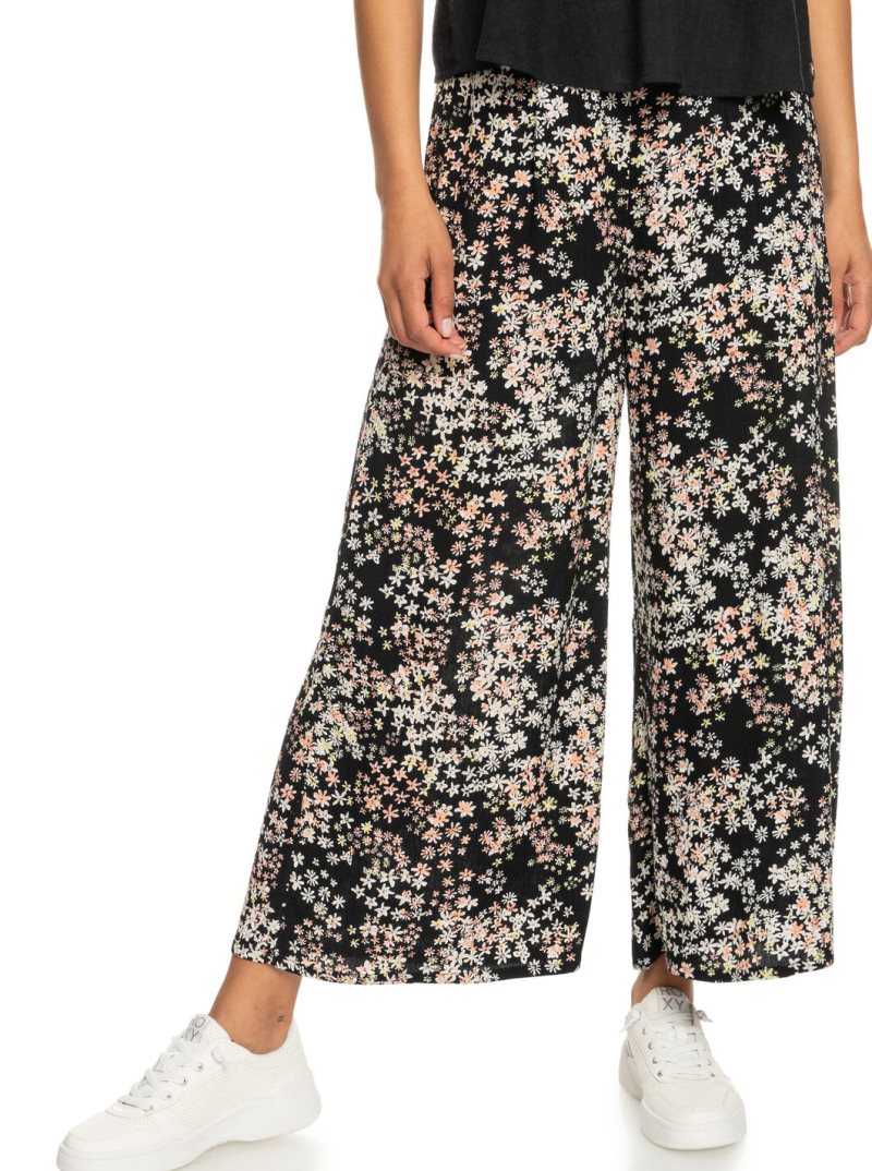 Pantalon Roxy Side By Side Printed High-Waisted Pull-On Femme Grise Foncé | 579102YZX
