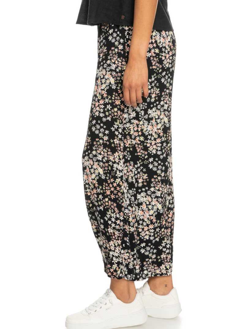 Pantalon Roxy Side By Side Printed High-Waisted Pull-On Femme Grise Foncé | 579102YZX