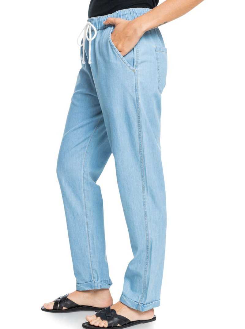 Pantalon Roxy Slow Swell Denim Femme Bleu Clair | 594613HPR