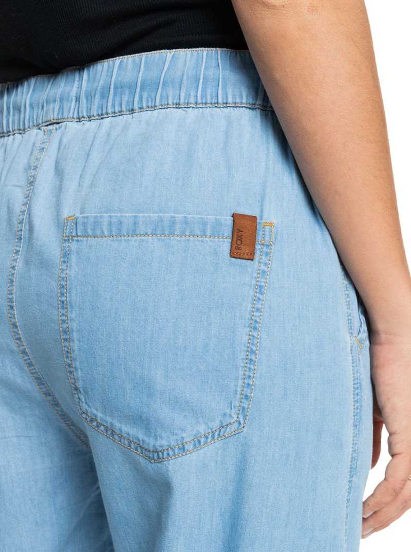 Pantalon Roxy Slow Swell Denim Femme Bleu Clair | 594613HPR