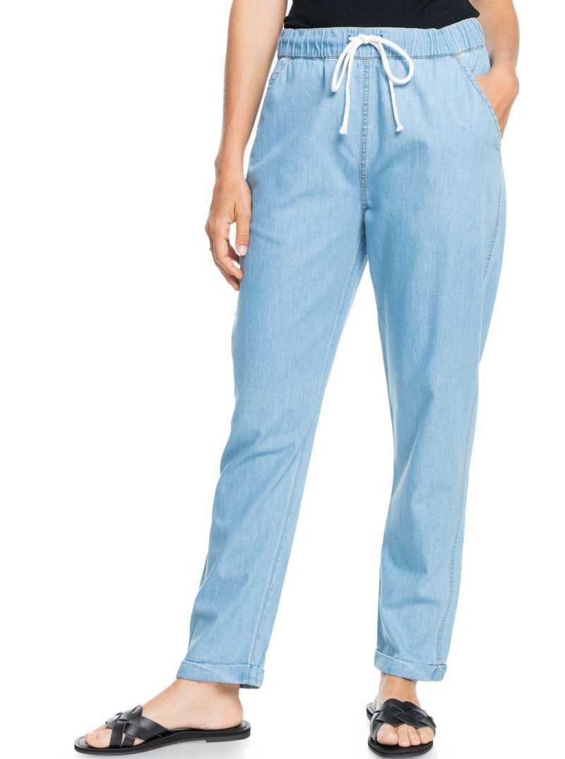Pantalon Roxy Slow Swell Denim Femme Bleu Clair | 594613HPR