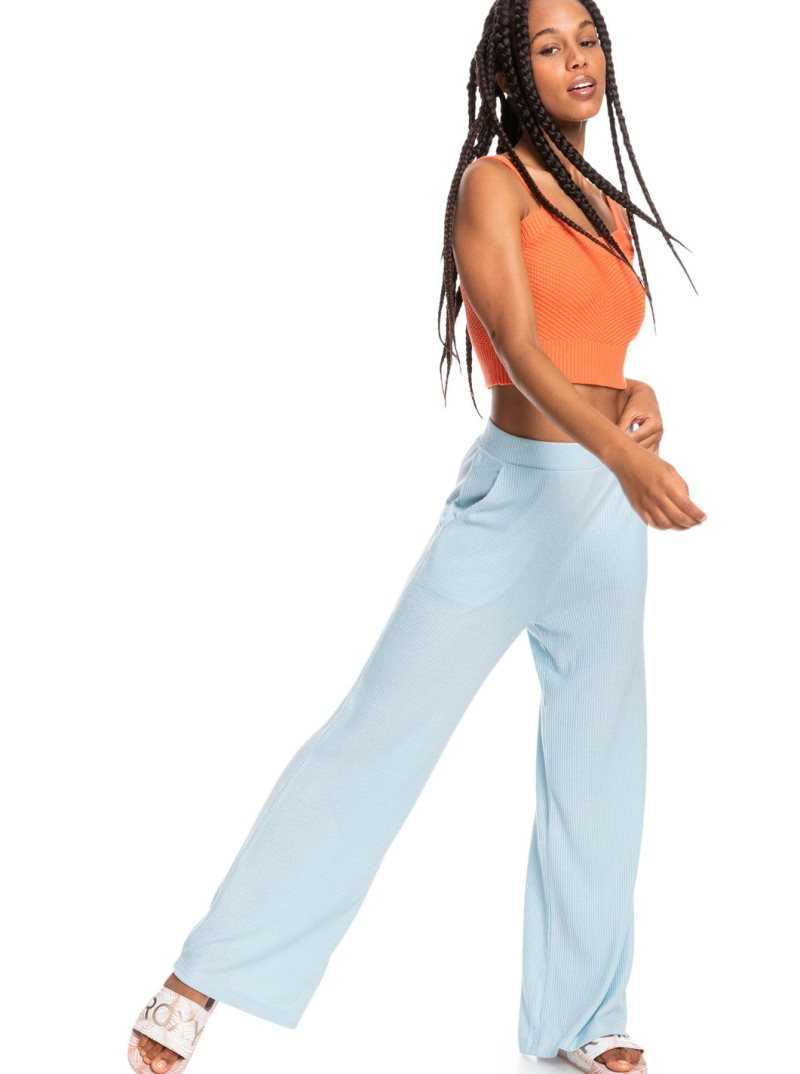 Pantalon Roxy Sunday Morning Rib Femme Bleu | 521940HDW