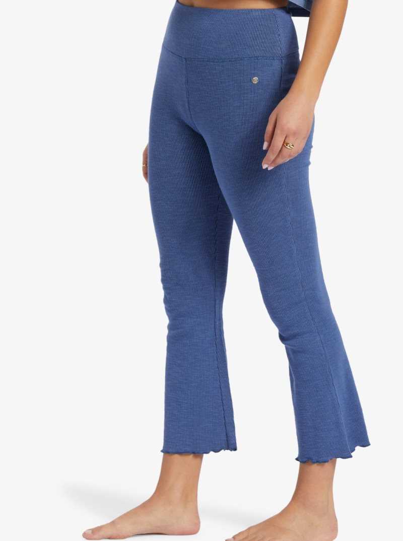 Pantalon Roxy Zuma Knit Pant High Taille Knit Flare Femme Indigo | 751630SHI