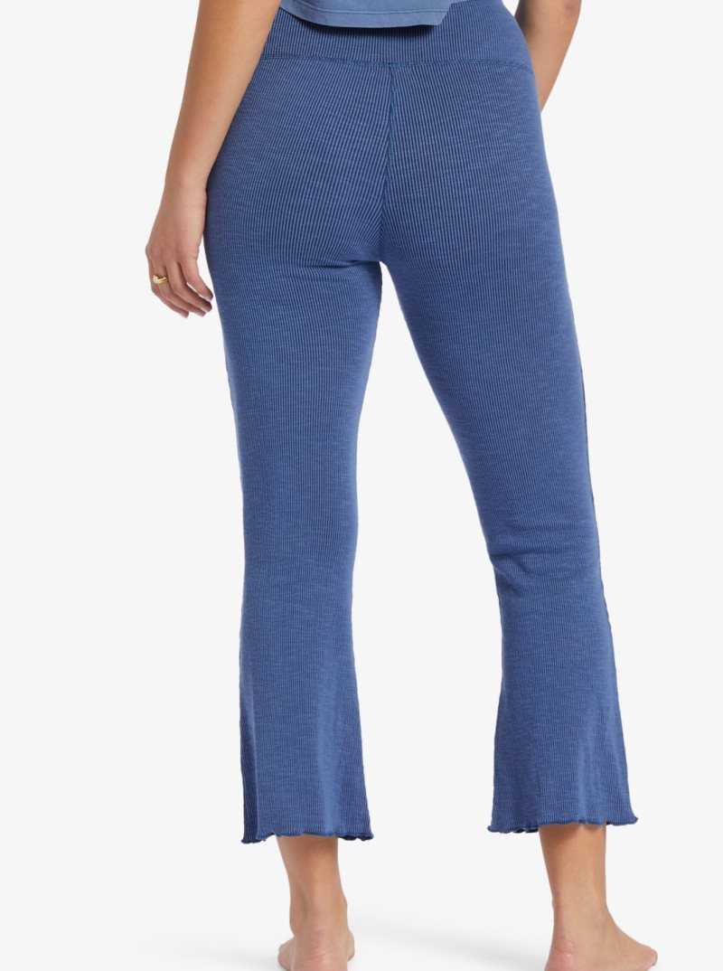 Pantalon Roxy Zuma Knit Pant High Taille Knit Flare Femme Indigo | 751630SHI