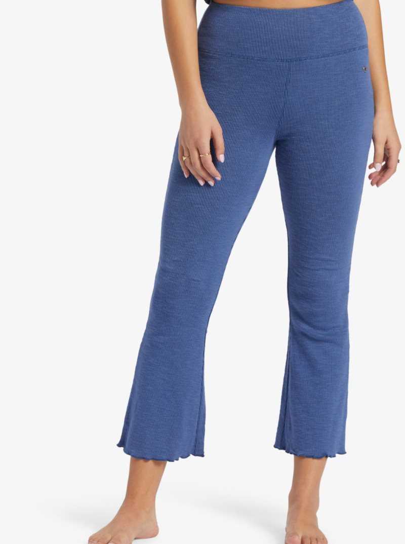 Pantalon Roxy Zuma Knit Pant High Taille Knit Flare Femme Indigo | 751630SHI