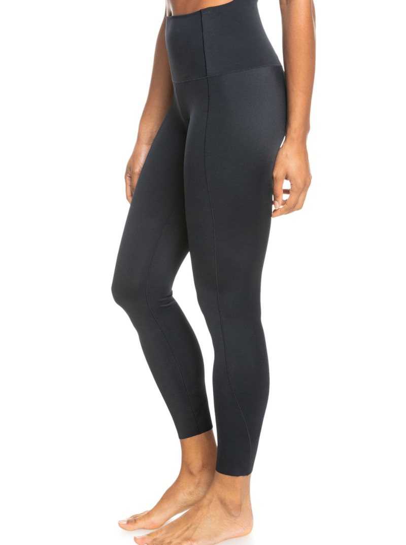 Pantalons Roxy Against The Clock Technical Leggings Femme Noir | 562738NMV