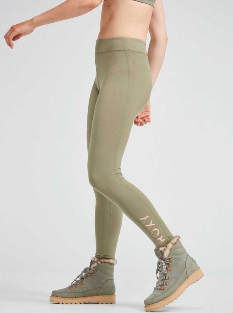 Pantalons Roxy Good Morning Midnight Workout Leggings Femme Vert Foncé | 397548GAR