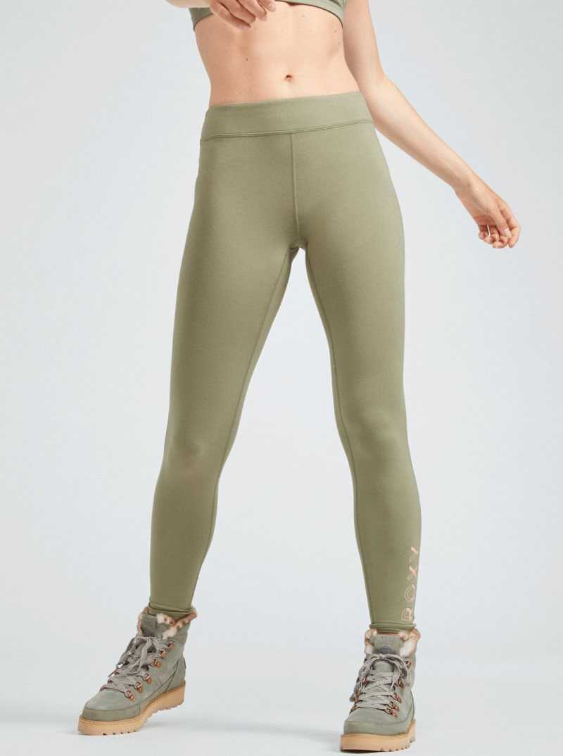 Pantalons Roxy Good Morning Midnight Workout Leggings Femme Vert Foncé | 397548GAR