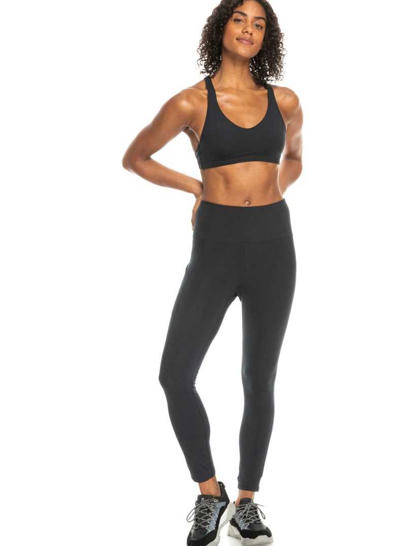Pantalons Roxy Heart Into It Technical Leggings Femme Grise Foncé | 578932UIT