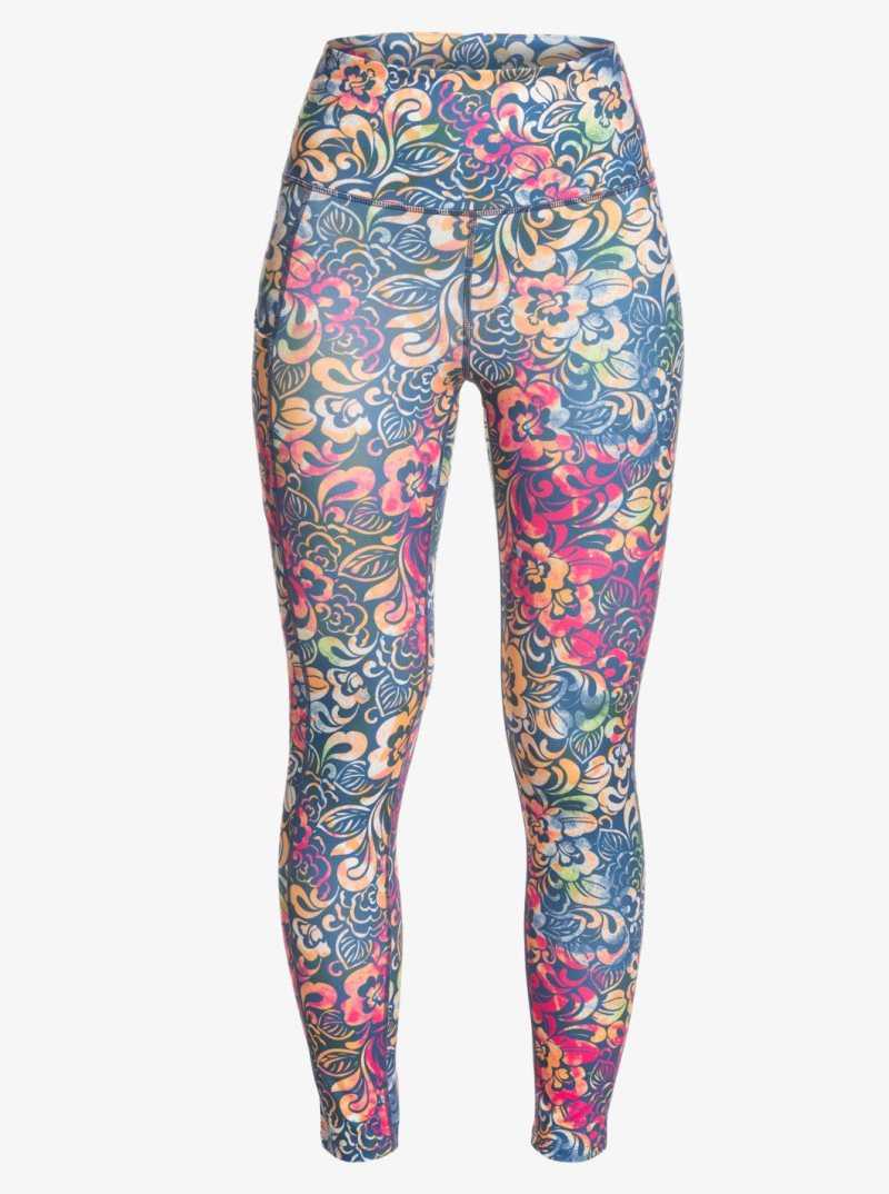 Pantalons Roxy Heart Into It Technical Leggings Femme Grise Foncé | 978621ZFY