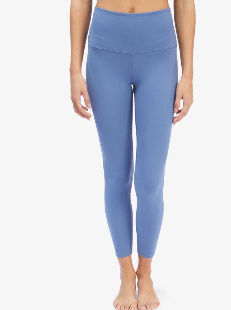 Pantalons Roxy Kaileo High Waisted Ankle Length Workout Leggings Femme Bleu | 652137YAU