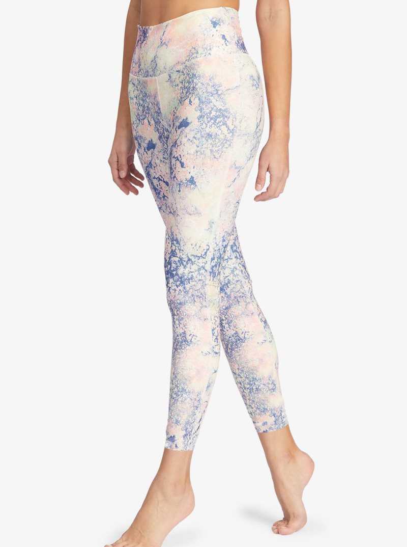 Pantalons Roxy Kaileo High Waisted Ankle Length Workout Leggings Femme Blanche Vert | 732840CAJ