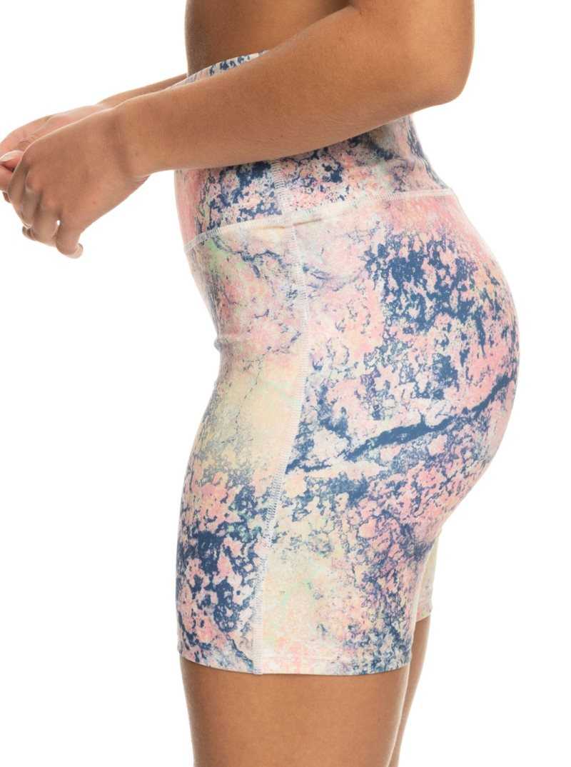 Pantalons Roxy Kaileo High Waisted Vélo Shorts Femme Blanche Vert | 762018OYK
