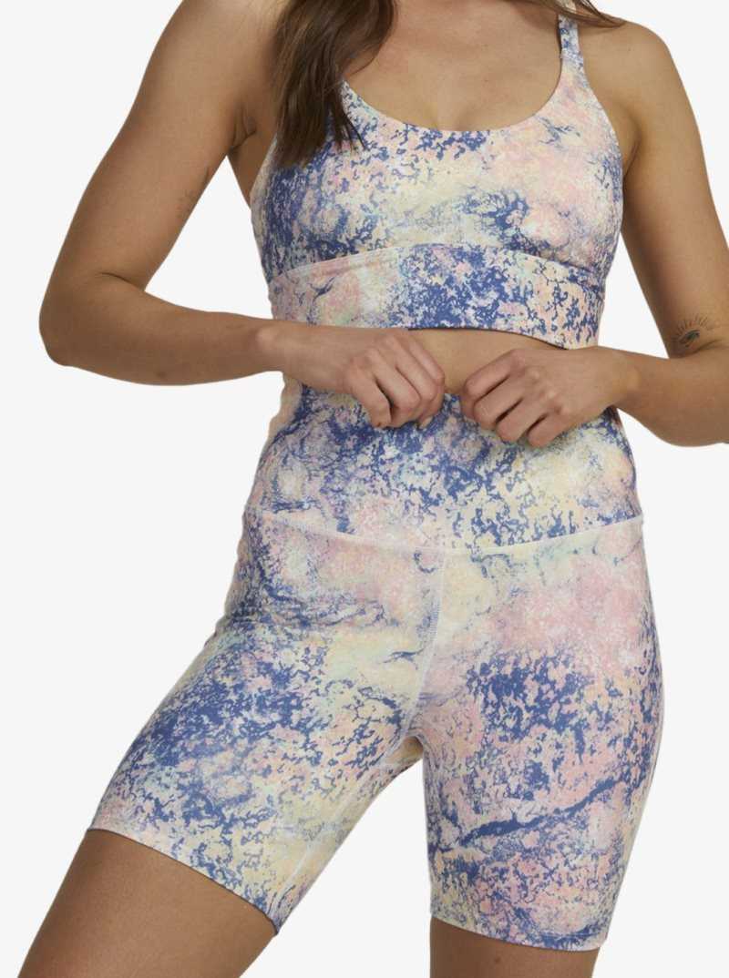 Pantalons Roxy Kaileo High Waisted Vélo Shorts Femme Blanche Vert | 762018OYK