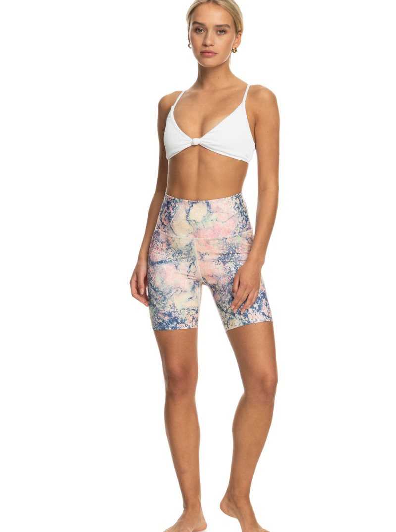 Pantalons Roxy Kaileo High Waisted Vélo Shorts Femme Blanche Vert | 762018OYK