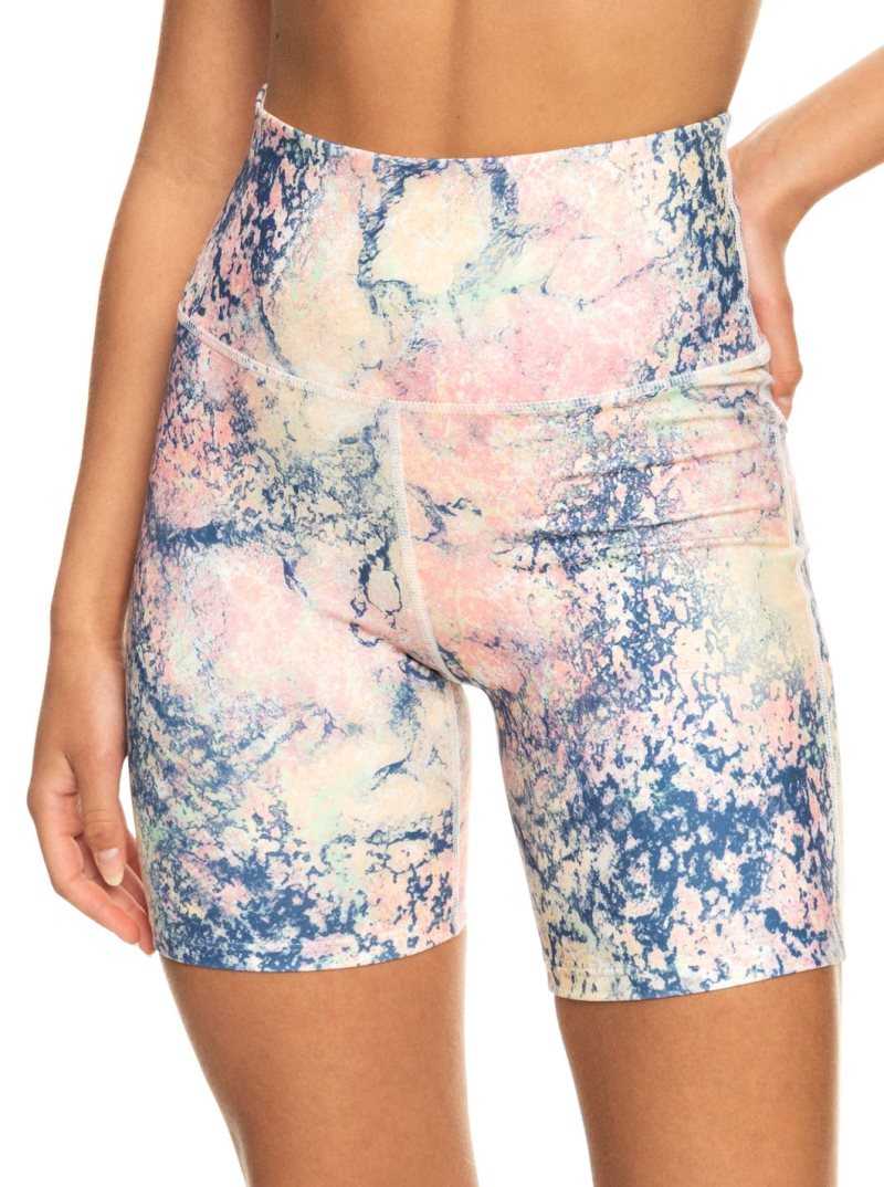 Pantalons Roxy Kaileo High Waisted Vélo Shorts Femme Blanche Vert | 762018OYK
