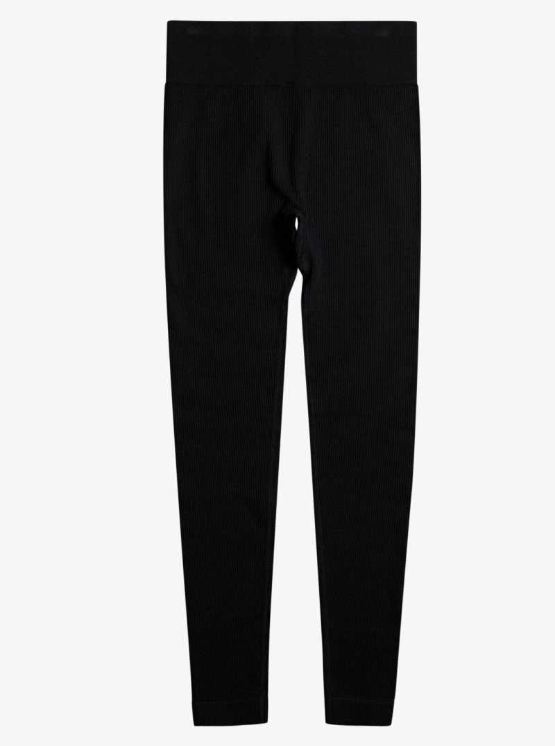 Pantalons Roxy Leave A Little Love Rib Workout Leggings Femme Noir | 175062IQO