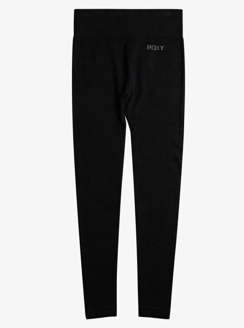 Pantalons Roxy Leave A Little Love Rib Workout Leggings Femme Noir | 175062IQO